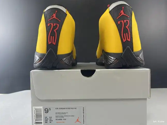 1st Kicks Shoes 14 RETRO GOLD AIR UNIVERSITY BQ3685-706 JORDAN 0611
